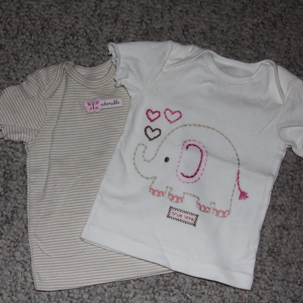 Carter's 100% Cotton T-shirts (2) with Embroidery